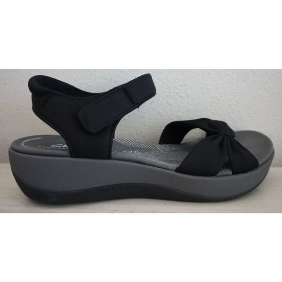 Clarks Cloudsteppers 26171739 Women's 8.5M Black Textile Arla Shore Sandals - Picture 7 of 10